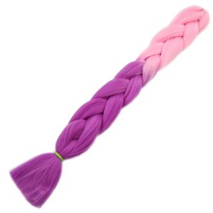 Afrika Örgülük Ombreli Sentetik Saç 100 Gr. - Açık Pembe / Lila