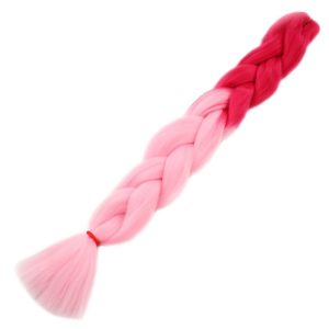 Afrika Örgülük Ombreli Sentetik Saç 100 Gr. - Koyu Pembe / Açık Pembe