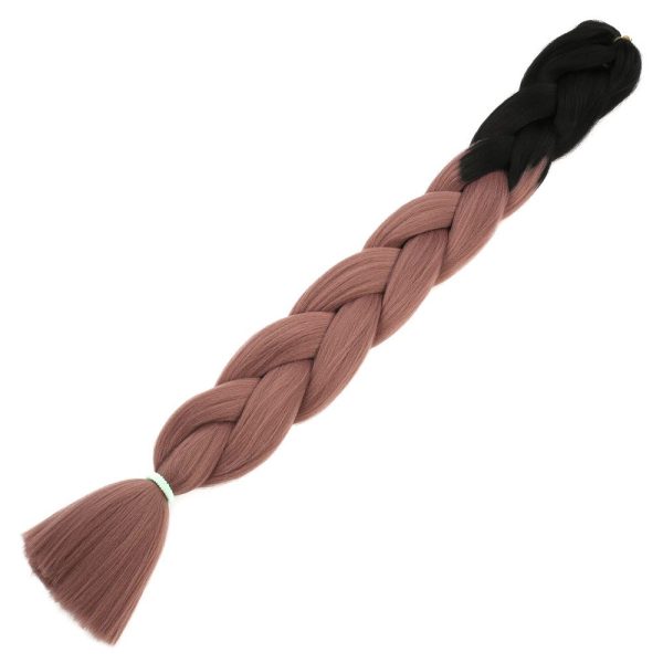 Afrika Örgülük Ombreli Sentetik Saç 100 Gr. - Siyah / Gülkurusu