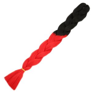 Afrika Örgülük Ombreli Sentetik Saç 100 Gr. - Siyah / Kırmızı