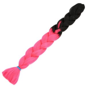 Afrika Örgülük Ombreli Sentetik Saç 100 Gr. - Siyah / Neon Pembe