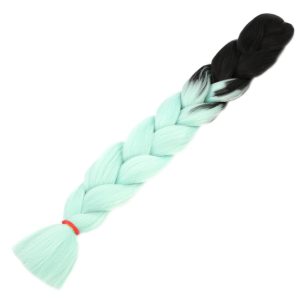 Afrika Örgülük Ombreli Sentetik Saç 100 Gr. - Siyah / Su Yeşili