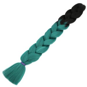 Afrika Örgülük Ombreli Sentetik Saç 100 Gr. - Siyah / Yeşil