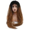 Afro Dalga Fiber Sentetik Tül Peruk - Siyah / Balköpüğü Ombreli
