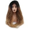 Afro Dalga Fiber Sentetik Tül Peruk - Siyah / Dore Sarı Ombreli