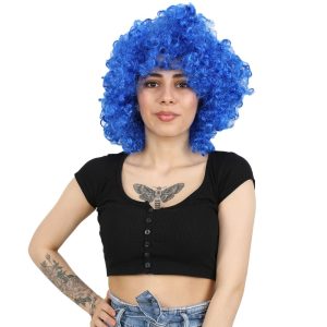 Animasyon Parti Ve Palyaço Peruğu - Koyu Mavi