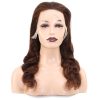 Dalgalı Front Lace Gerçek Tül Peruk - Açık Kahve - 60-65cm