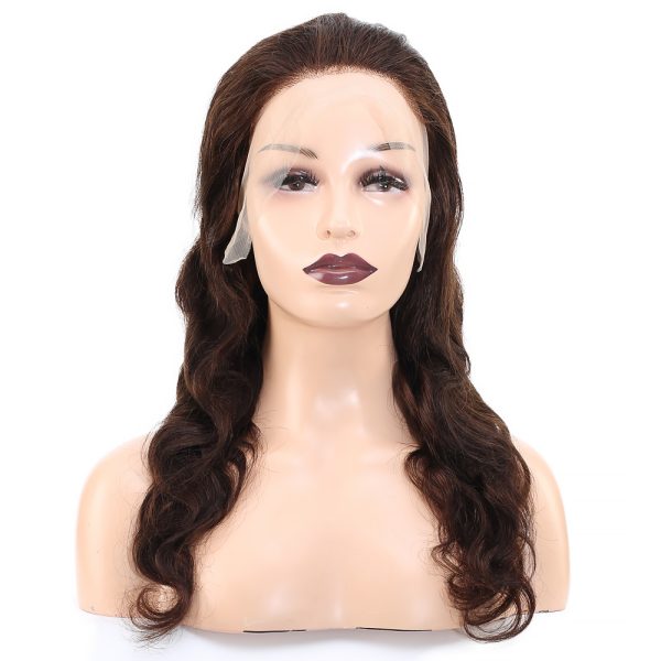 Dalgalı Front Lace Gerçek Tül Peruk - Koyu Kahve - 60-65cm