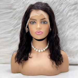 Doğal Dalgalı Küt Front Lace Gerçek Tül Peruk - Doğal