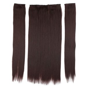 Fiber Sentetik Düz Yarım Ay + 2 Yan Çıt Çıt - Koyu Kahve