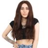 Gerçek Front Lace Tül Peruk - Dalgalı - Kahverengi 65-70cm