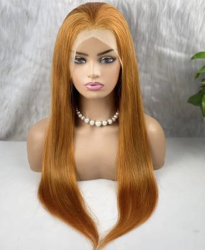 Gerçek Front Lace Tül Peruk - Düz - Bakır 70-75cm