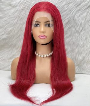 Gerçek Front Lace Tül Peruk - Düz - Kızıl 70-75cm
