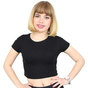 Kısa Küt Perçemli Fiber Sentetik Peruk - Kumral / Sarı Ombreli