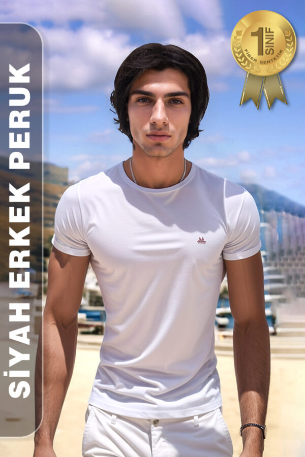 Erkek Peruk Kısa - Siyah